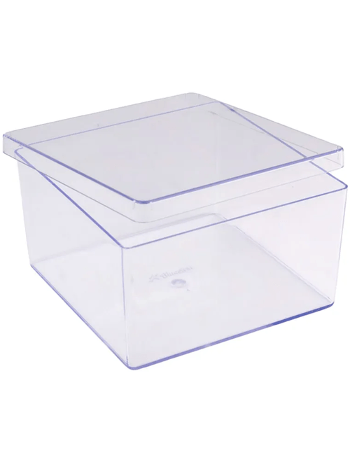 CAKE BOX CRISTAL QUADRADA COM TAMPA BLUE STAR