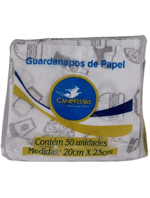 GUARDANAPO ESTAMPADO 20X23 COM 50 FOLHAS CAMPFESTAS