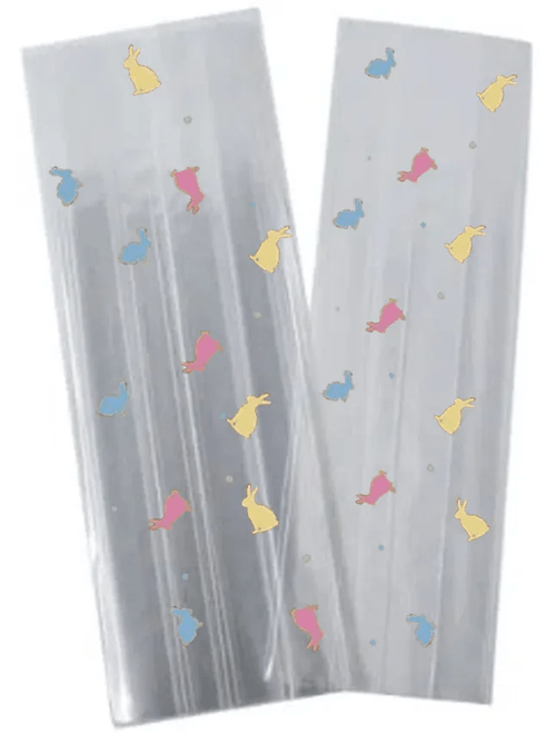 SAQUINHO COELHO COLORIDO FUNDO QUADRADO BLISS 7,5X25,5,5+2,1 CM COM 25 UNIDADES CROMUS