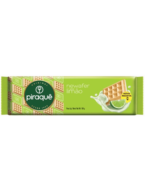BISCOITO WAFER COM RECHEIO SABOR LIMAO 100G PIRAQUE