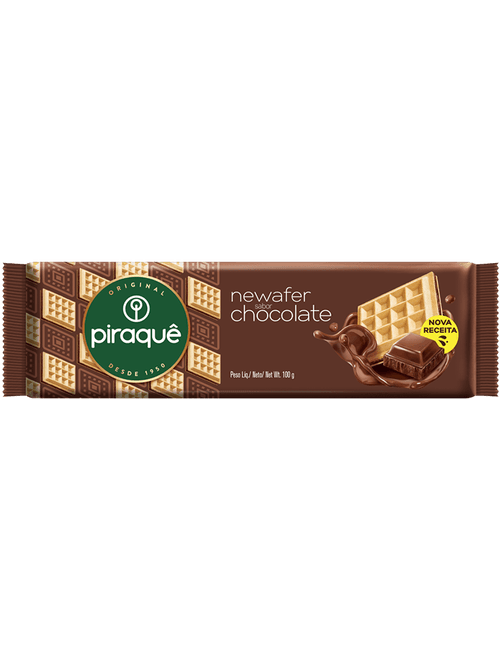 BISCOITO WAFER COM RECHEIO SABOR CHOCOLATE 100G PIRAQUE