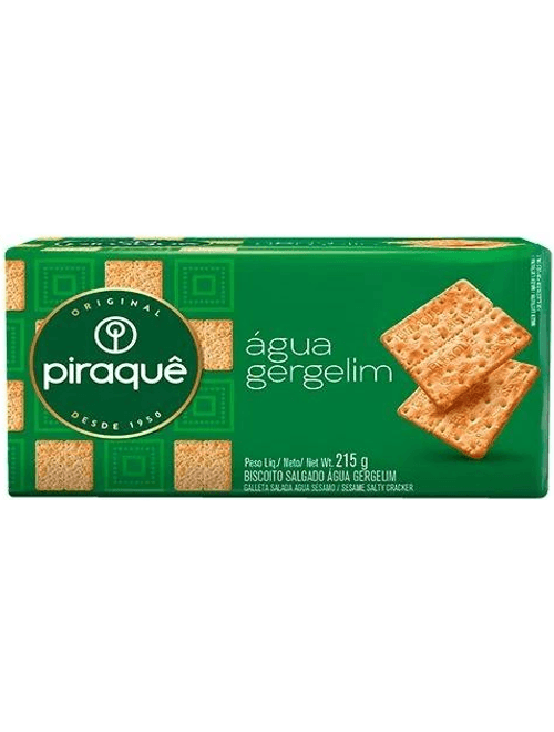 BISCOITO SALGADO AGUA GERGELIM 215G PIRAQUE