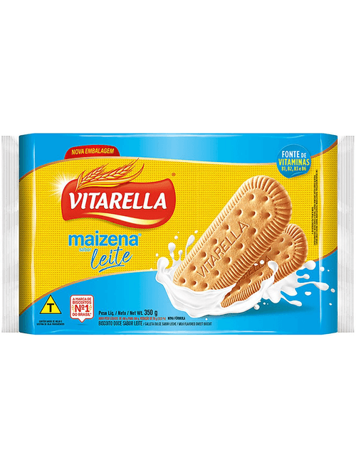 BISCOITO DOCE MAIZENA SABOR LEITE 350G VITARELLA