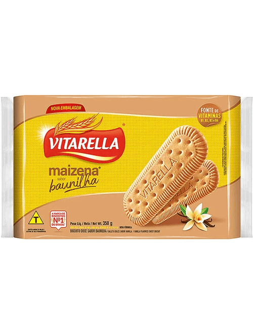 BISCOITO DOCE MAIZENA SABOR BAUNILHA 350G VITARELLA