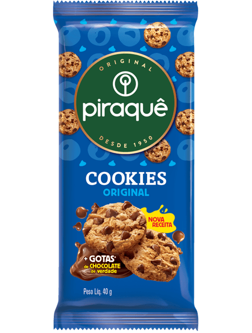 BISCOITO COOKIE SABOR BAUNILHA 40G PIRAQUE