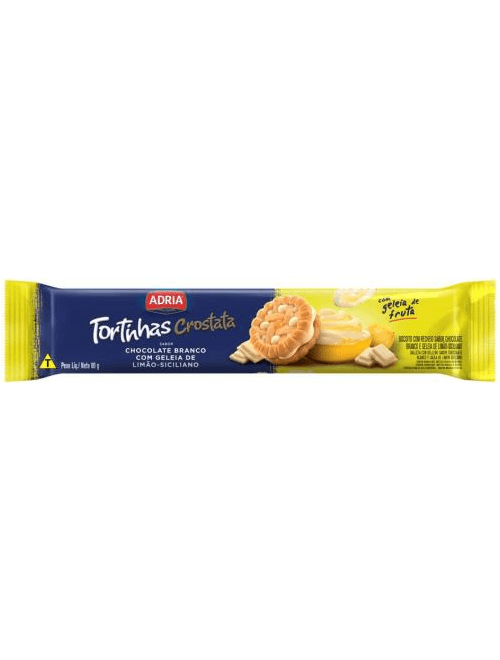 BISCOITO TORTINHAS CROSTATA CHOCOLATE BRANCO COM GELEIA DE LIMAO-SICILIANO 80G ADRIA