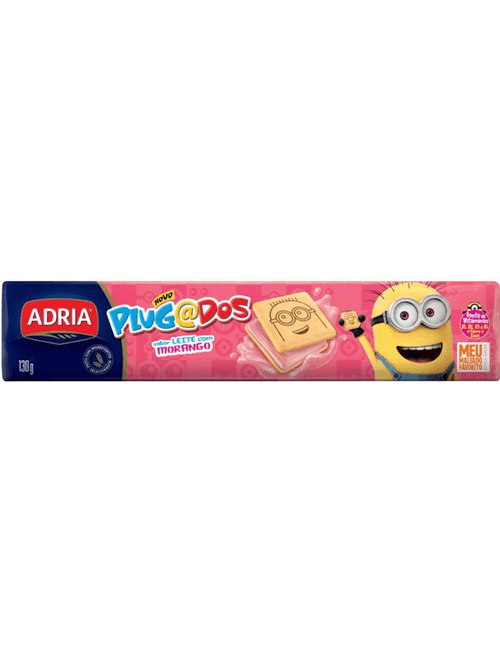 BISCOITO COM RECHEIO SABOR MORANGO 130G ADRIA