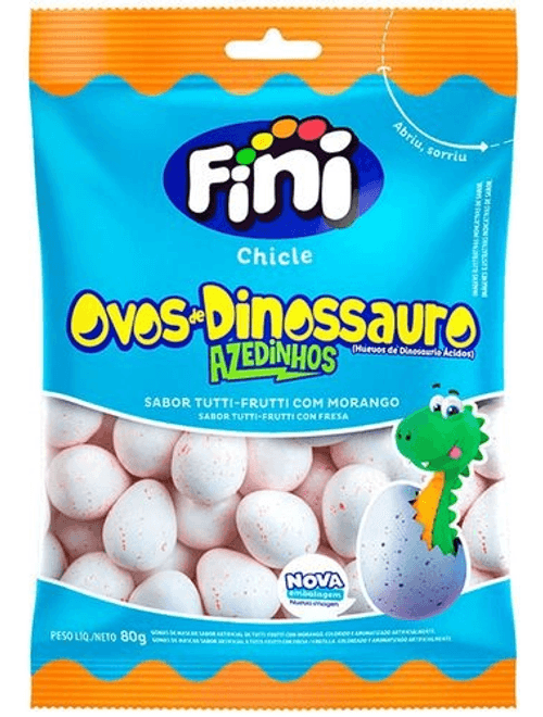 CHICLE OVO DE DINOSSAURO AZEDINHA 80G FINI