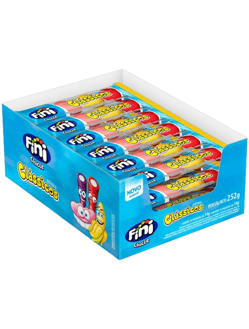 CHICLE FINI CONTEM 18 UNIDADES DE 14G CADA CLASSICOS FINI