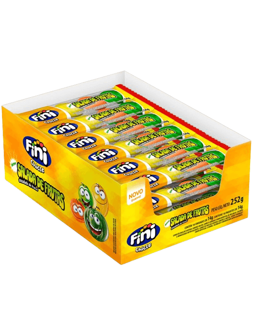 CHICLE AZEDINHA FINI CONTEM 18 UNIDADES DE 14G CADA SALADA DE FRUTAS FINI