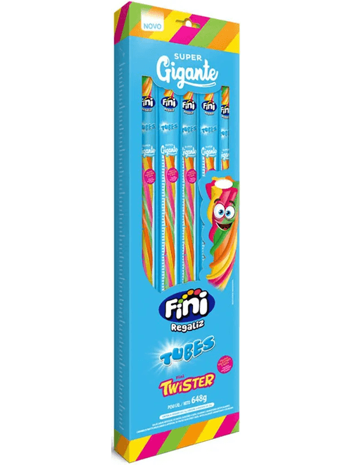 BALA TUBES SABOR FRUTAS SILVESTRES COM 24 UNIDADES DE 27G CADA FINI