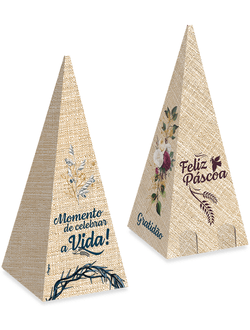 CONE PAPEL DECORATIVO FELIZ PASCOA COM 4 UNIDADES REGINA