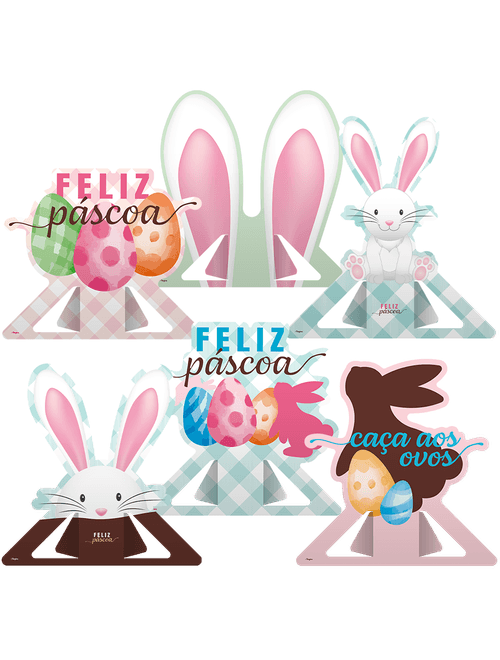 DECORACAO DE MESA PASCOA CHOCOLATE COM 6 UNIDADES REGINA