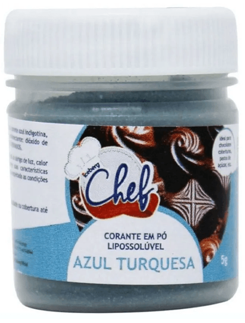 CORANTE EM PO PARA CHOCOLATE 5G TURQUESA ICEBERG