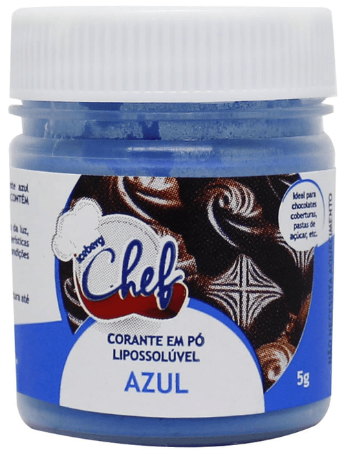 CORANTE EM PO PARA CHOCOLATE 5G AZUL ICEBERG