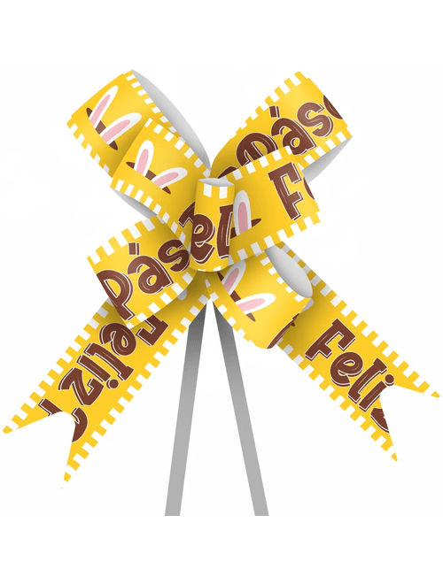 LAÇO MAXI FESTA DO CHOCOLATE 24MMX50CM AMARELO COM 10 UNIDADES ALBANO