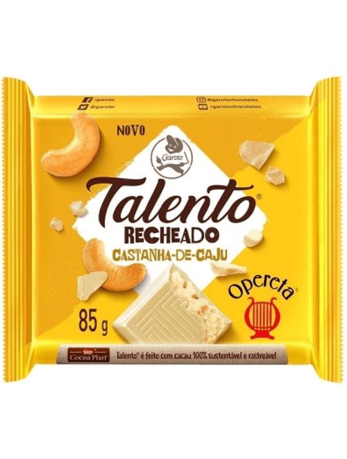 CHOCOLATE TALENTO OPERA CONTEM 12 UNIDADES DE 85G CADA