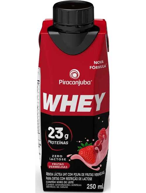 BEBIDA LACTEA WHEY ZERO LACTOSE FRUTAS VERMELHAS 250ML PIRACANJUBA