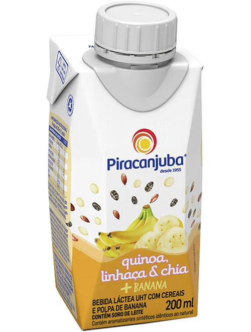 BEBIDA LACTEA QUINOA LINHACA E CHIA + BANANA 200ML PIRACANJUBA