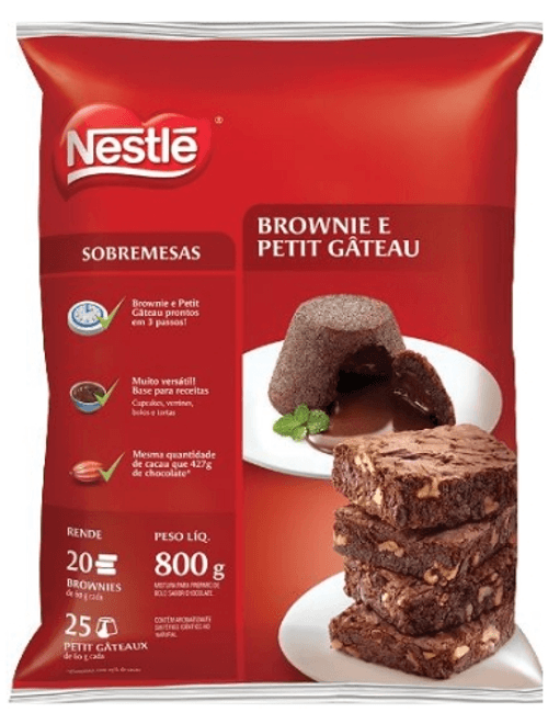 MISTURA EM PO PARA BROWNIE E PETIT GATEU DOIS FRADES  SABOR CHOCOLATE 800G NESTLE