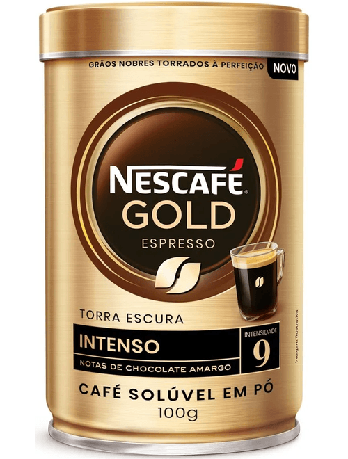 CAFE SOLUVEL NESCAFE GOLD ESPRESSO INTENSO CAFE ENCORPORADO E SUPREENDENTE 100G LATA NESTLE