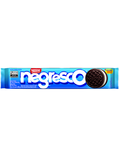 BISCOITO RECHEADO NEGRESCO ORIGINAL SABOR CHOCOLATE COM  BAUNILHA 90G NESTLE