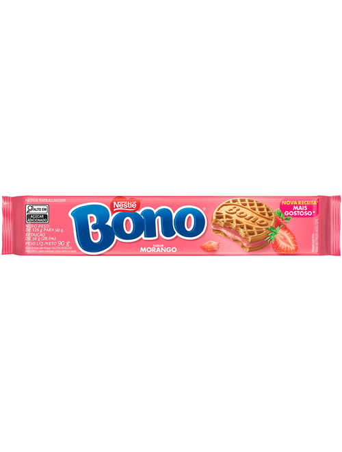 BISCOITO BONO RECHEADO MORANGO 90G NESTLE