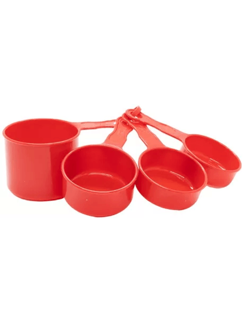 JOGO DE XICARA MEDIDORA PLASTICA COM 4 UNIDADES VERMELHA SOLRAC