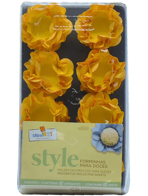 FORMA PARA DOCES STYLE AMARELO QUEIMADO COM 40 UNIDADES ULTRAFEST