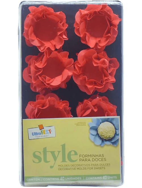 FORMA PARA DOCES STYLE VERMELHO COM 40 UNIDADES ULTRAFEST