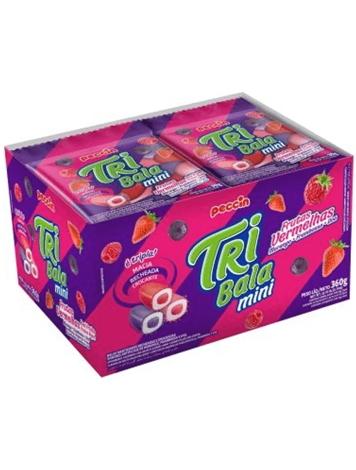 BALA TRIBALA MINI FRUTAS VERMELHAS CONTEM 12 UNIDADES DE 30G CADA PECCIN