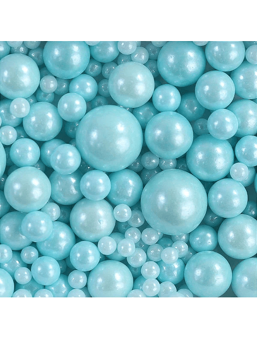 CONFEITO SUGAR BEADS PEROLIZADO AZUL CLARO 100G ALLONSY