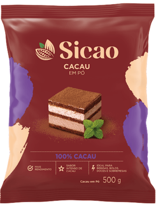 CACAU EM PO 100% CACAU 500G SICAO