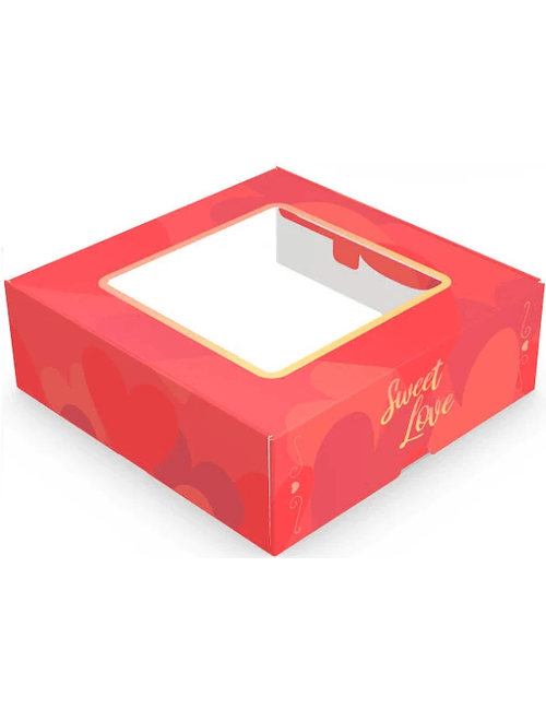 CAIXA PRACTICE COM VISOR 9 DOCES SWEET LOVE 4CMX12CMX12CM COM 10 UNIDADES IDEIA
