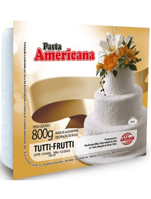 PASTA AMERICANA TUTTI FRUTTI PRONTA PARA USO 800G ARCOLOR