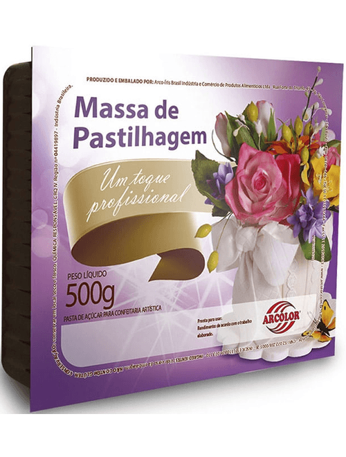 MASSA DE PASTILHAGEM BRANCA 500G PRONTA PARA USO ARCOLOR