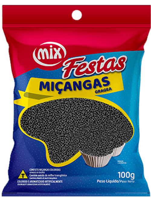 CONFEITO MICANGAS PRETA 100G MIX