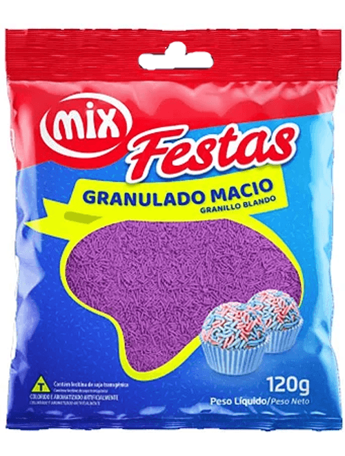 CONFEITO GRANULADO MACIO ROXO 120G MIX