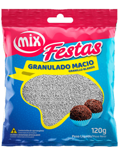CONFEITO GRANULADO MACIO BRANCO 120G MIX