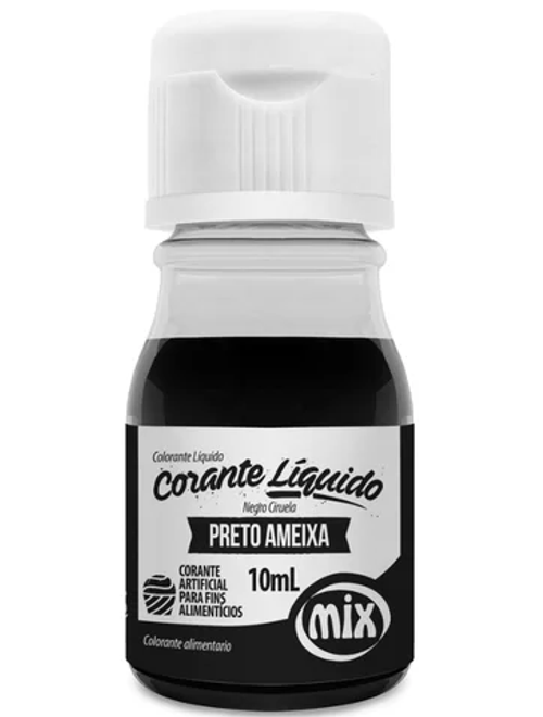 CORANTE LIQUIDO PRETO AMEIXA 10ML MIX