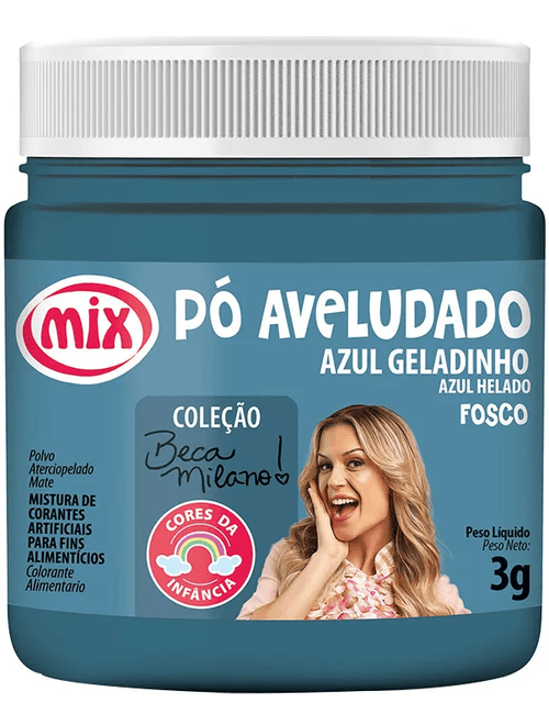 CORANTE EM PO AZUL GELADINHO FOSCO 3G MIX