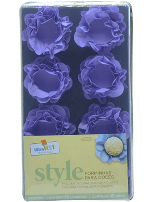FORMA PARA DOCE STYLE LILAS COM 40 UNIDADES ULTRAFEST