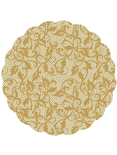 FUNDO PARA BANDEJA RENDADO OURO 9CM COM 100 UNIDADES CARBER