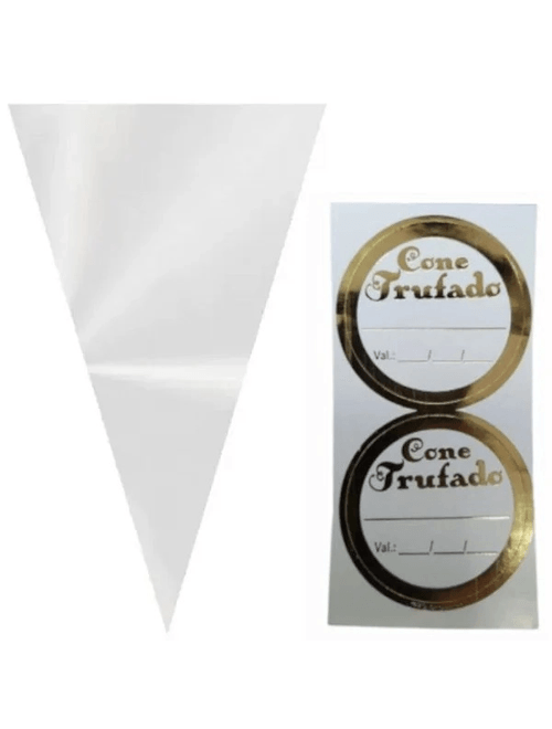 EMBALAGEM PARA CONE TRUFADO 10CMX15CM COM 50 UNIDADES INCOLOR CARBER