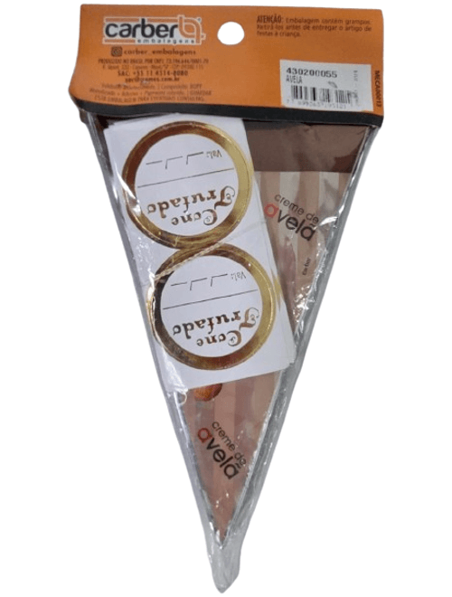 EMBALAGEM PARA CONE TRUFADO 10CMX15CM COM 50 UNIDADES AVELA CARBER