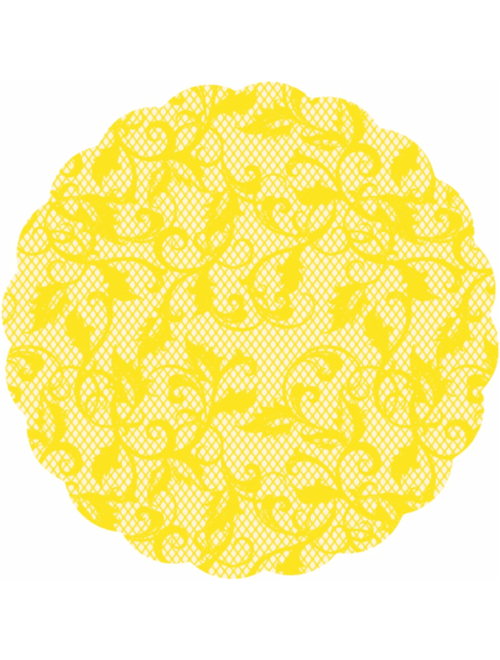 FUNDO RENDADO PARA DOCES 7 CM AMARELO COM 100 UNIDADES CARBER