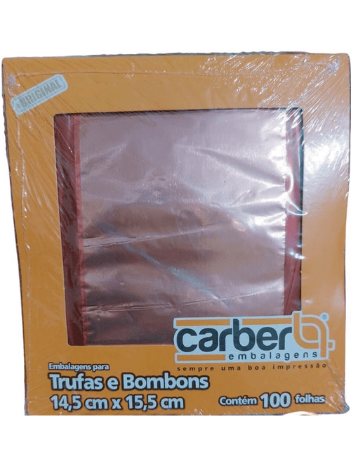 EMBALAGENS PARA TRUFAS E BOMBONS 14,5CMX15,5CM ROSE GOLD LISA COM 100 UNIDADES CARBER