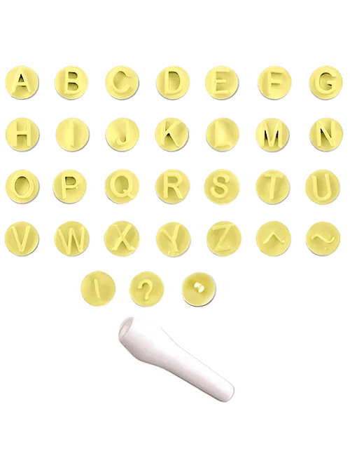 KIT CARIMBOS LETRAS FOFAS 2CM COM 33 PECAS BLUE STAR