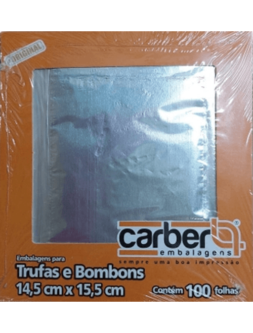 EMBALAGENS PARA TRUFAS E BOMBONS 14,5CMX15,5CM INCOLOR COM 100 UNIDADES CARBER