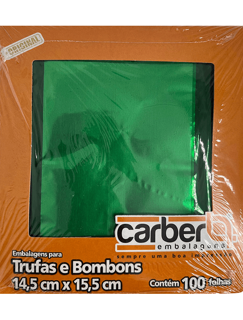 EMBALAGENS PARA TRUFAS E BOMBONS 14,5CMX15,5CM VERDE ESCURO COM 100 UNIDADES CARBER